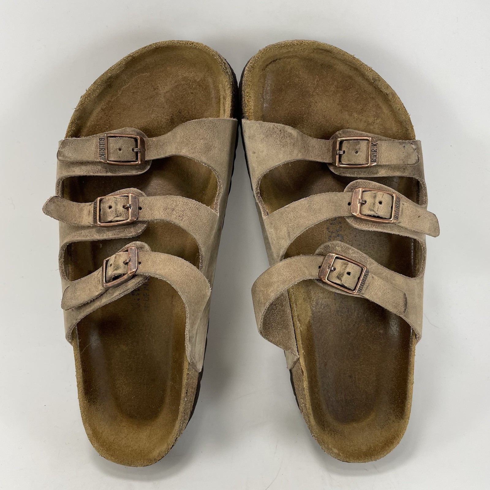 Birkenstock Florida Sandal Womens Size 39 US 8-8.5 Brown Oiled Leather Slides