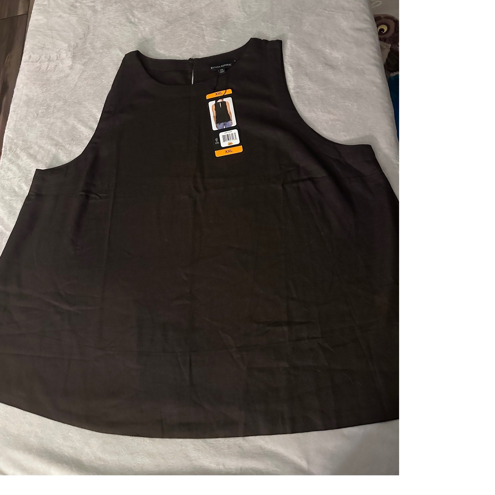 Banana Republic Womens XXL Brown Linen Blend Keyhole Back Sleeveless Tank Top