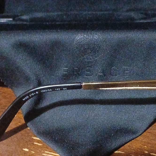 Versace MOD. 2161-B Gold Rimless Shield Sunglasses Metal Frame 140mm