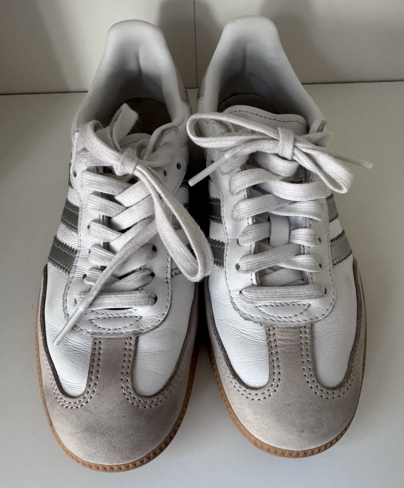 adidas Samba OG Low Top Sneaker White/Gray/Silver Gum Rubber Sole JI2725