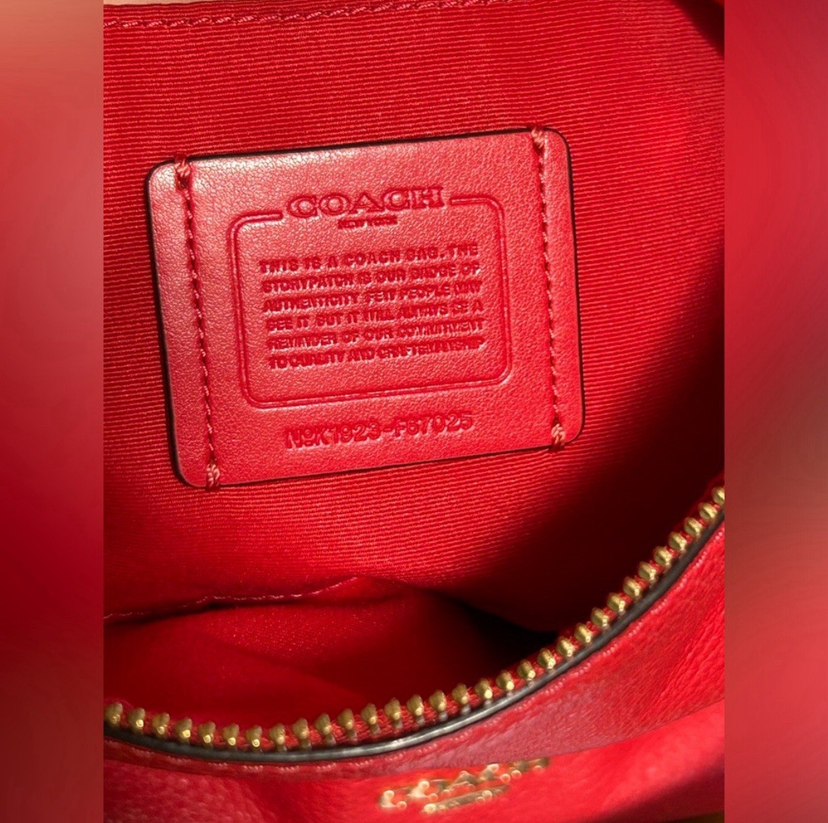 COACH Mini Abby Duffel Shoulder Crossbody Bag RED Pebble Leather