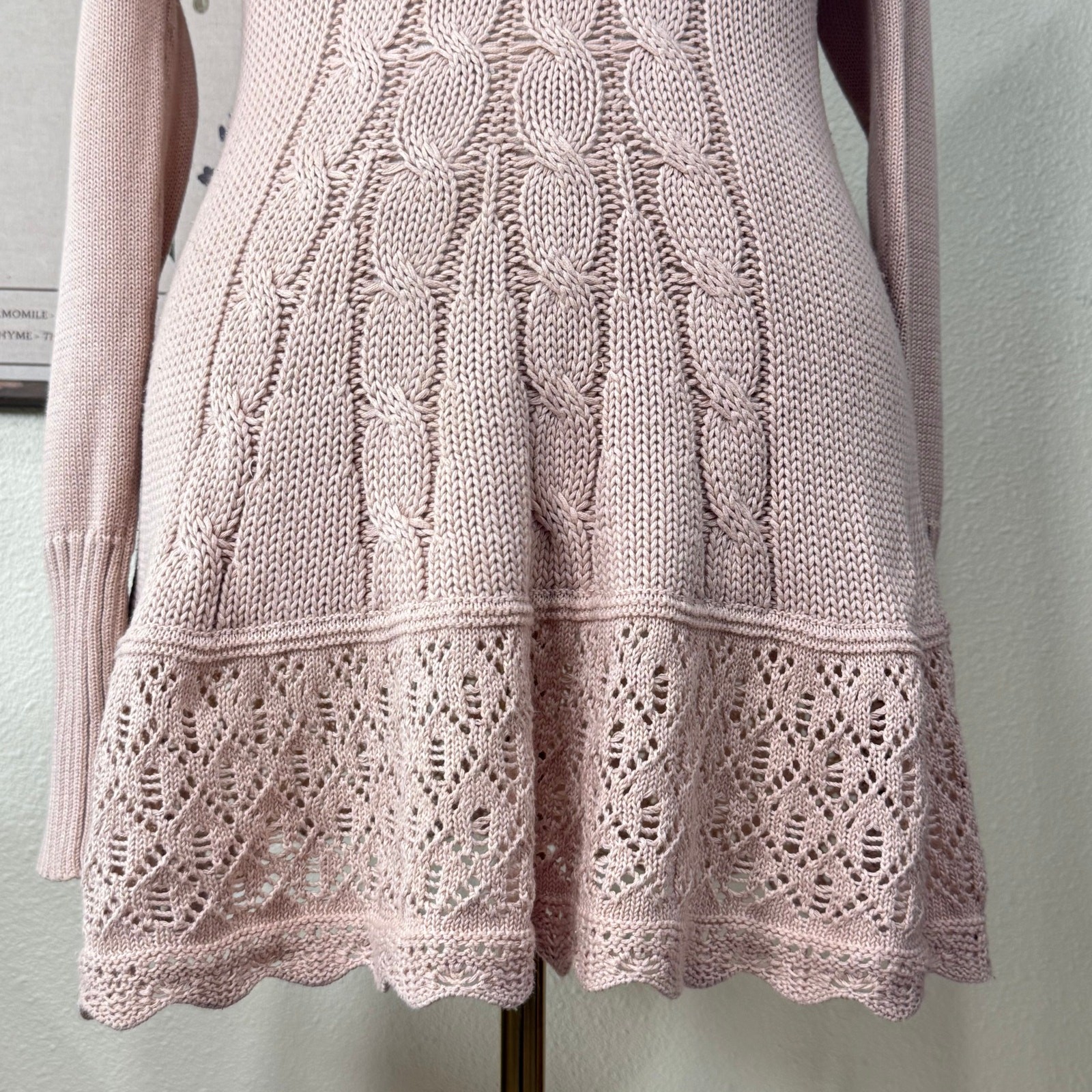 90s Y2k Crochet Ruffle Sweater Dress Himekaji Dolly Romantic Coquette Whimsy M