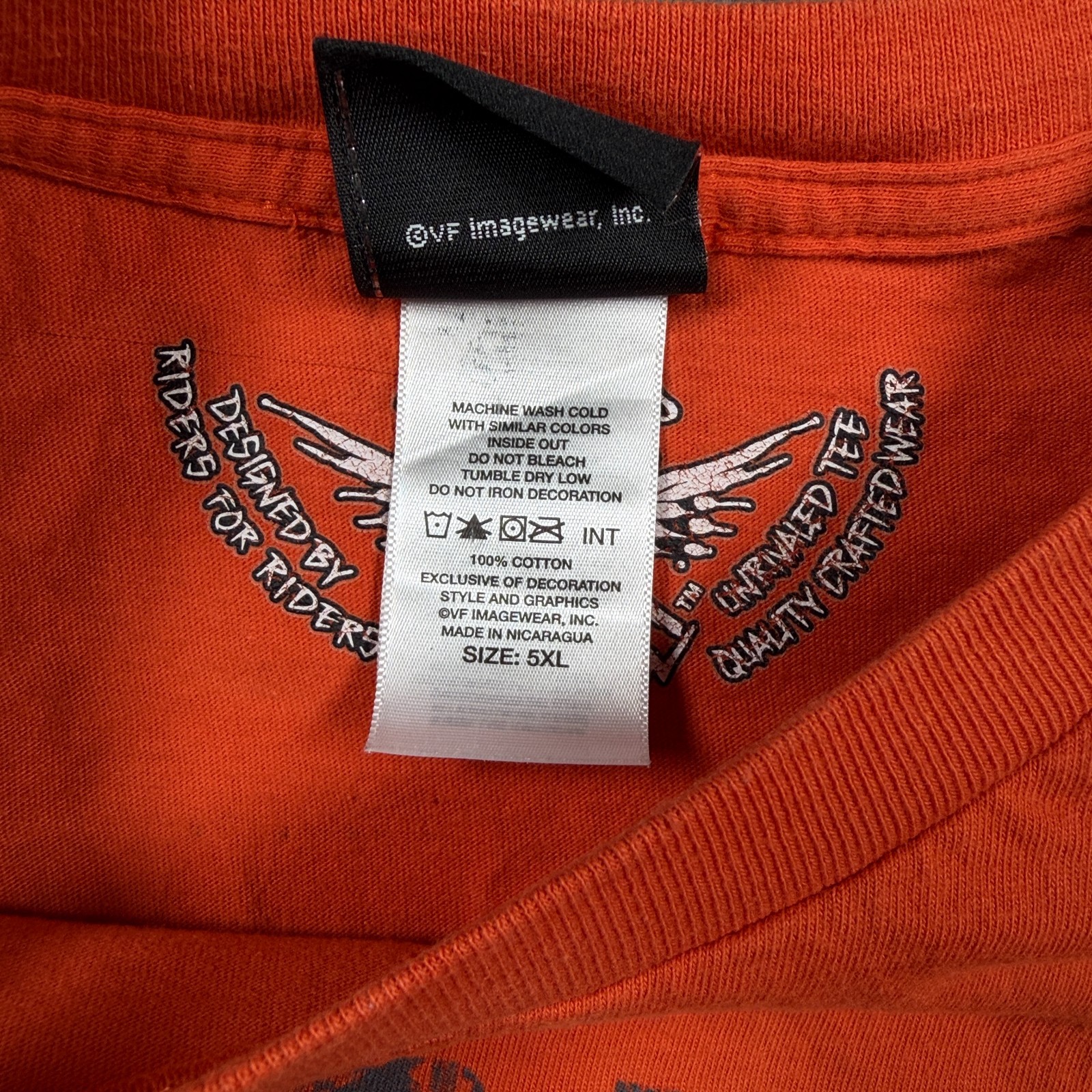 Harley Davidson Shirt Mens 5XL Orange Black Concord ND Motorcycle Biker Tank Top