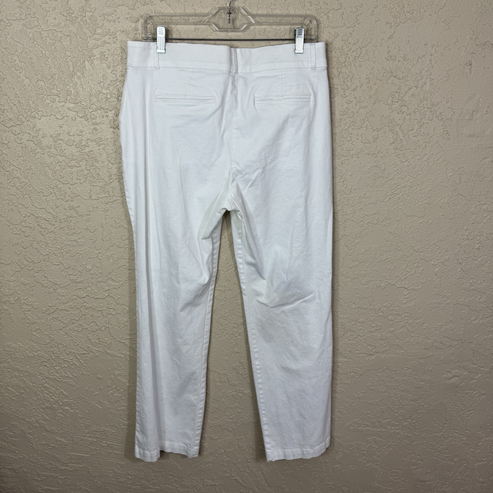 Gloria Vanderbilt Charlene Women’s White Stretch Pants 5 design Pockets Size 12