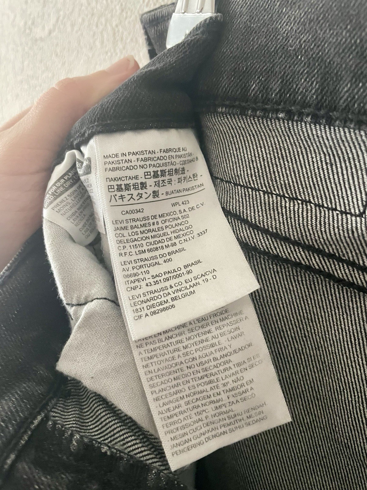 Levi’s Men’s Slim Taper Stretch Jeans Charcoal Wash Black Mid Rise Denim