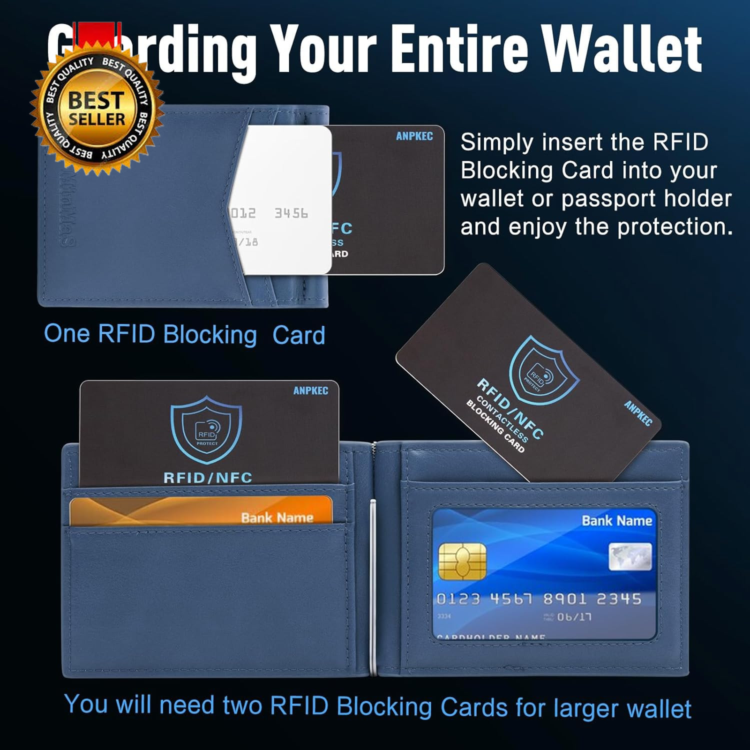 RFID Blocking Card (5 Pack), Slim RFID & NFC Blocker for Men & Women – 1 Card Pr