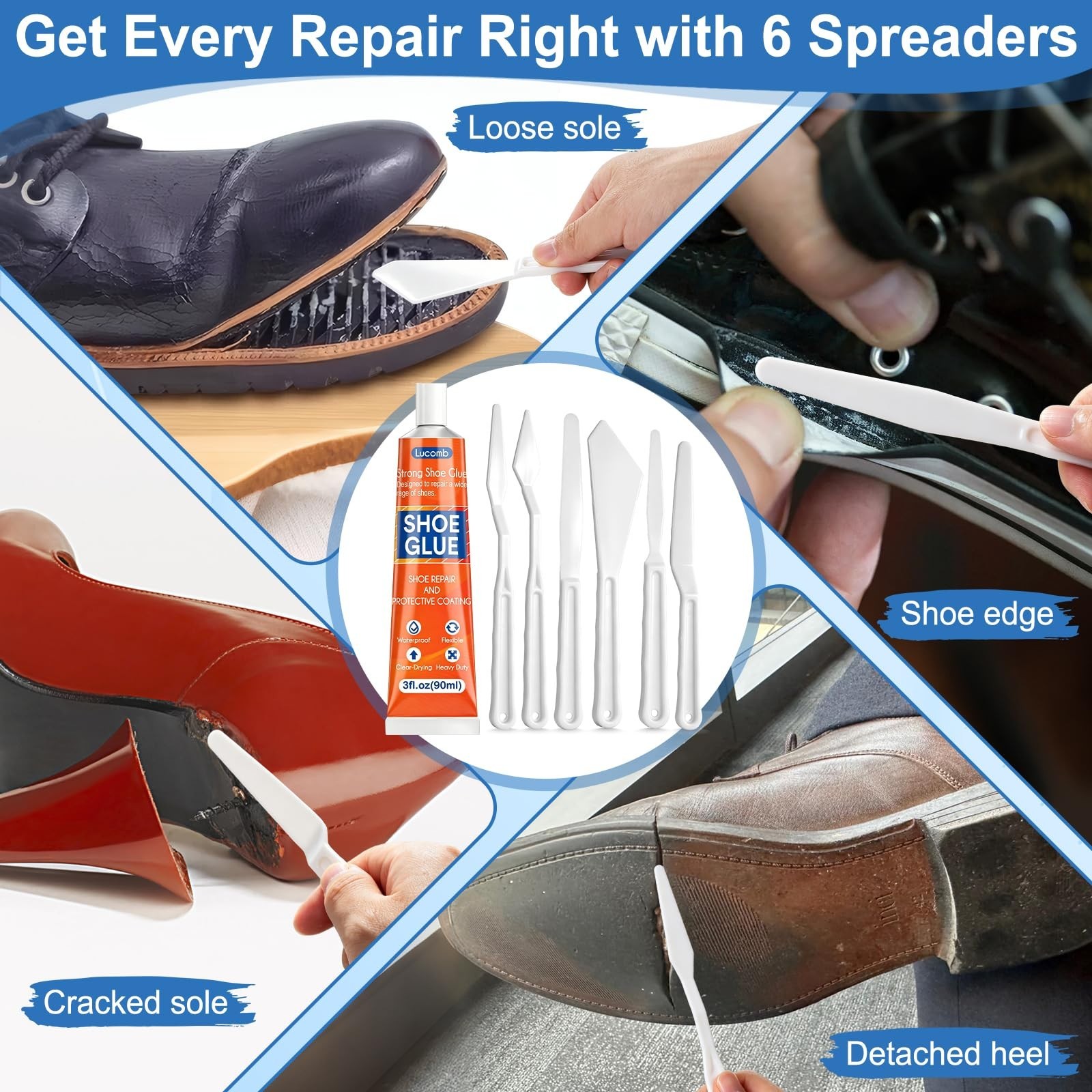 Heavy Duty Shoe Glue 360ML – Clear Waterproof Adhesive for Sole Repair, Boots &