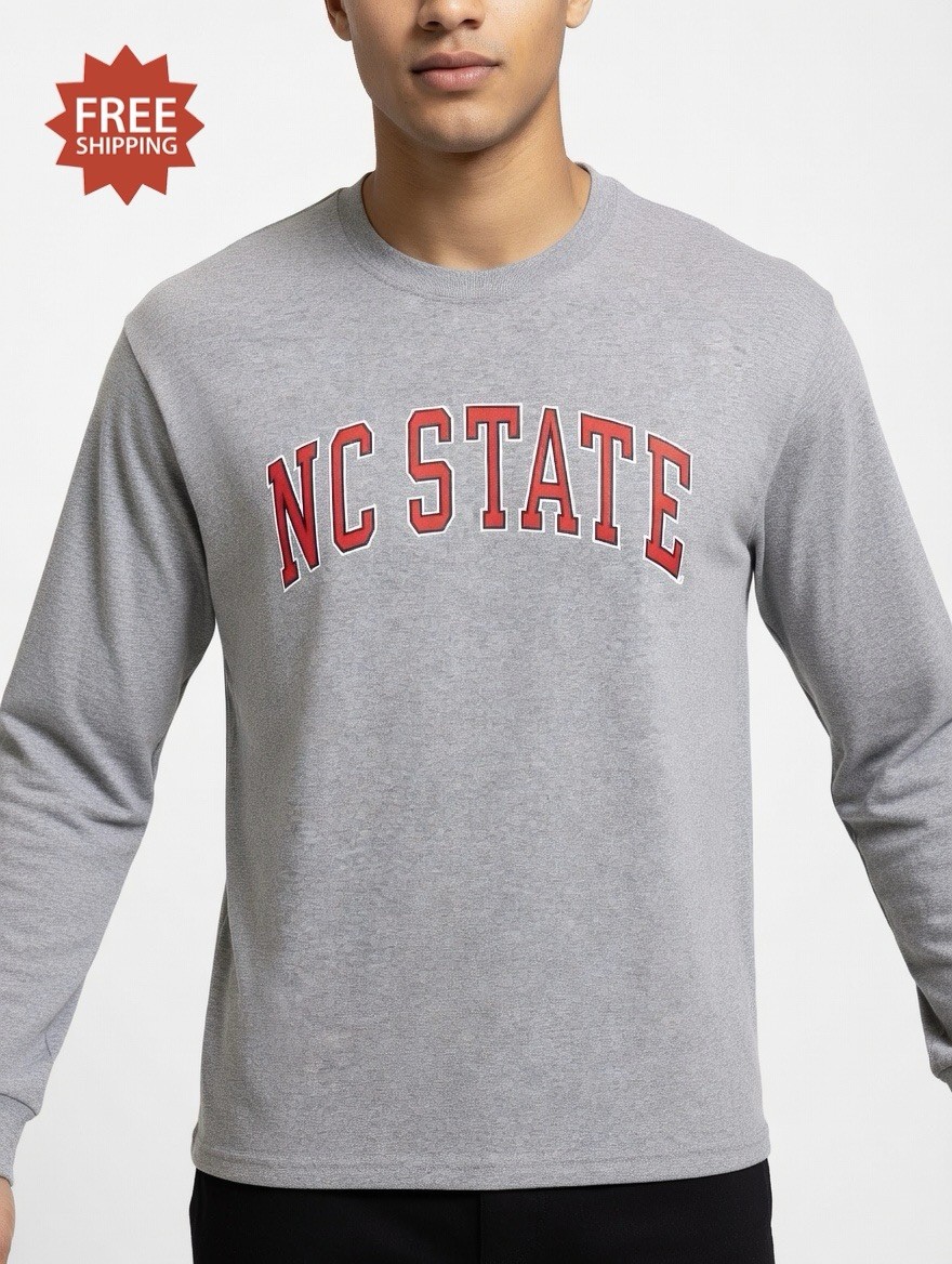 North Carolina NC State Wolfpack Ash Graphite Leave T Shirt – Size L – MV Sport