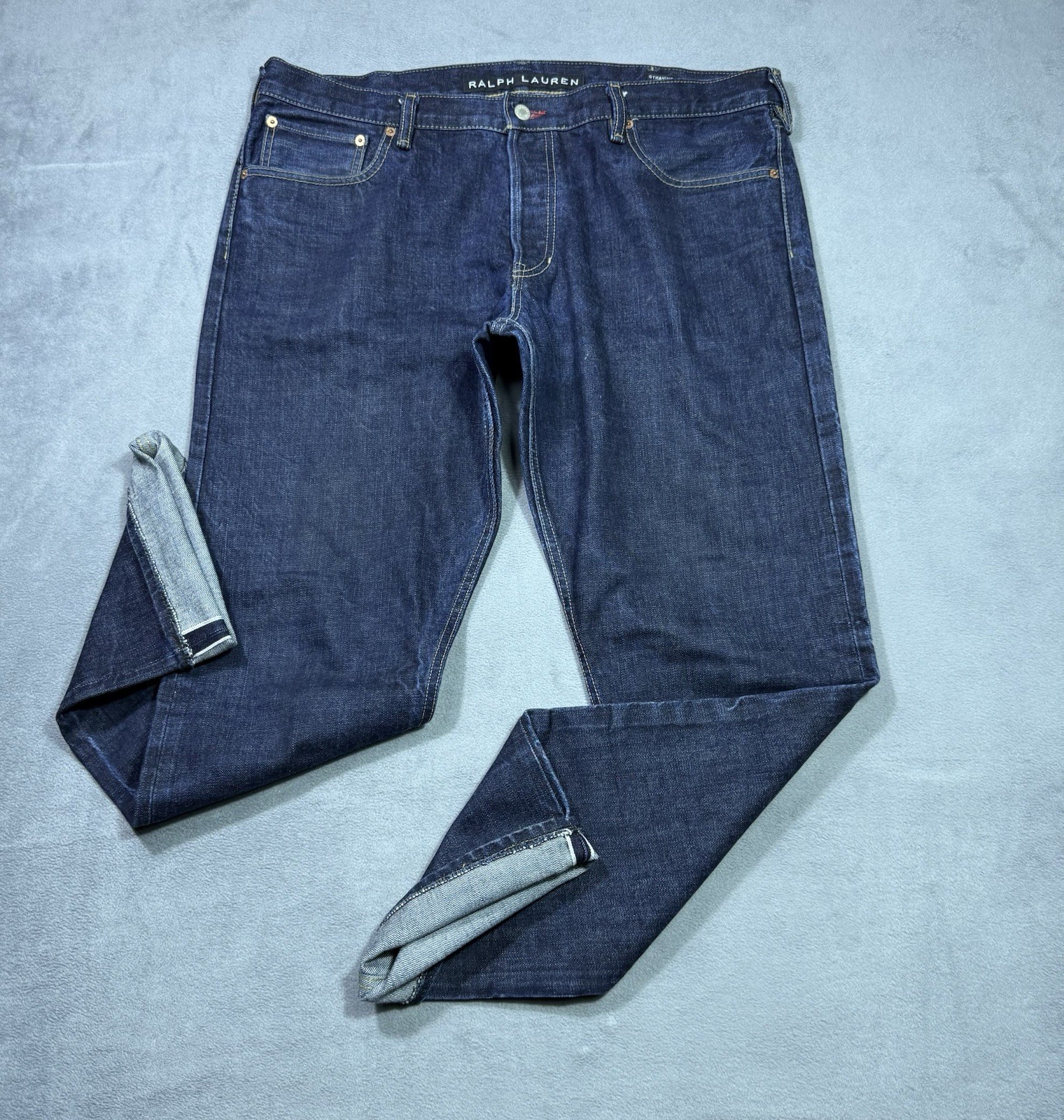 Ralph Lauren Jeans Mens 38×32 Black Label Selvedge Straight Leg Quiet Luxury USA