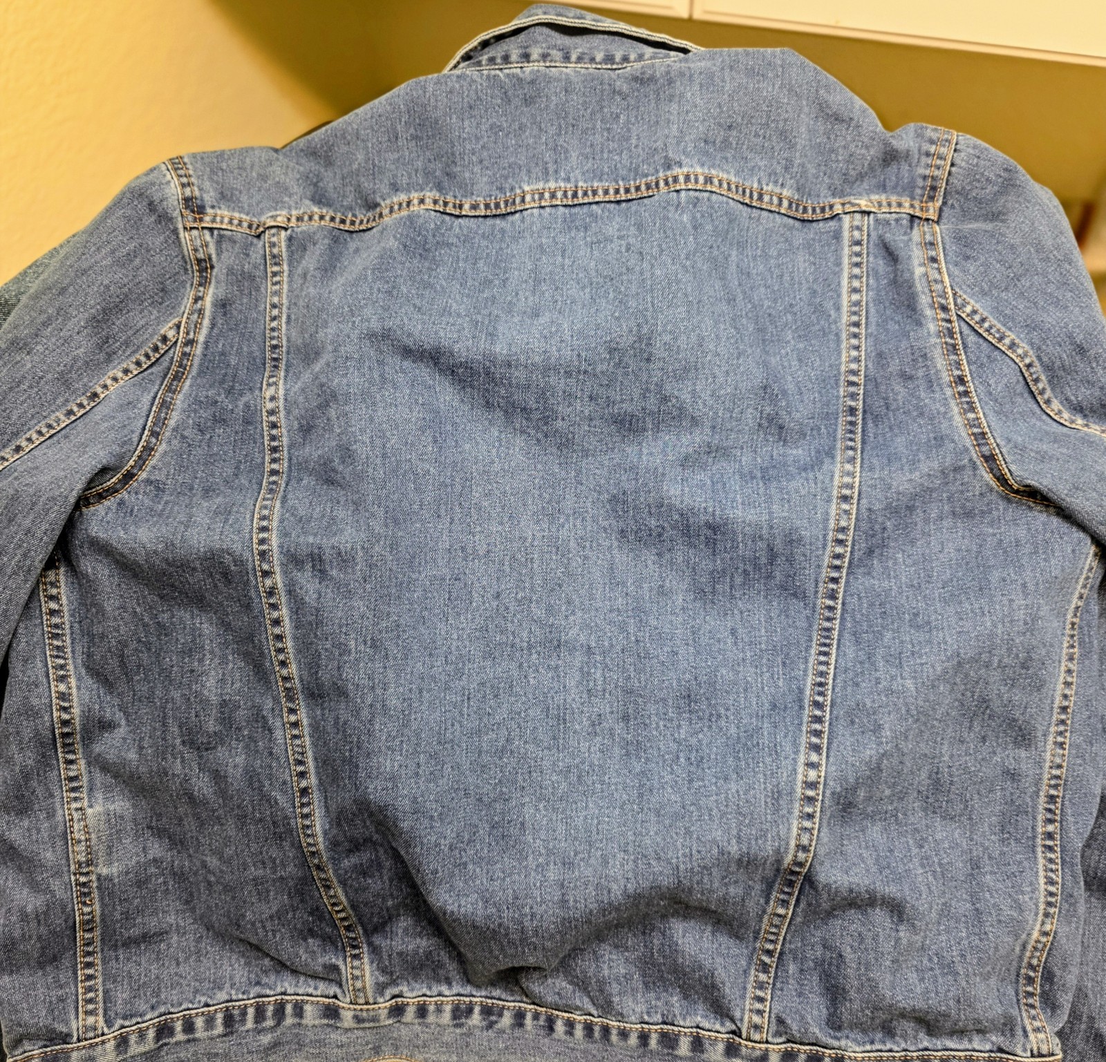 Calvin Klein Jeans Blue Denim Jacket Unisex XL Button Front Point Collar Pockets