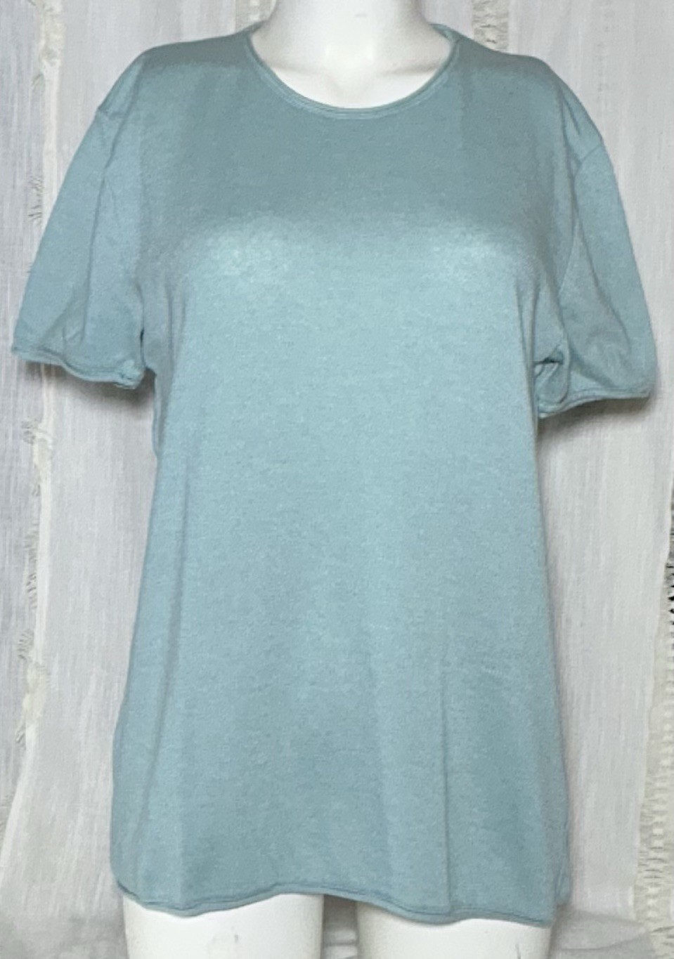 ZARA Mint Green Solid Round Neck Top Size M