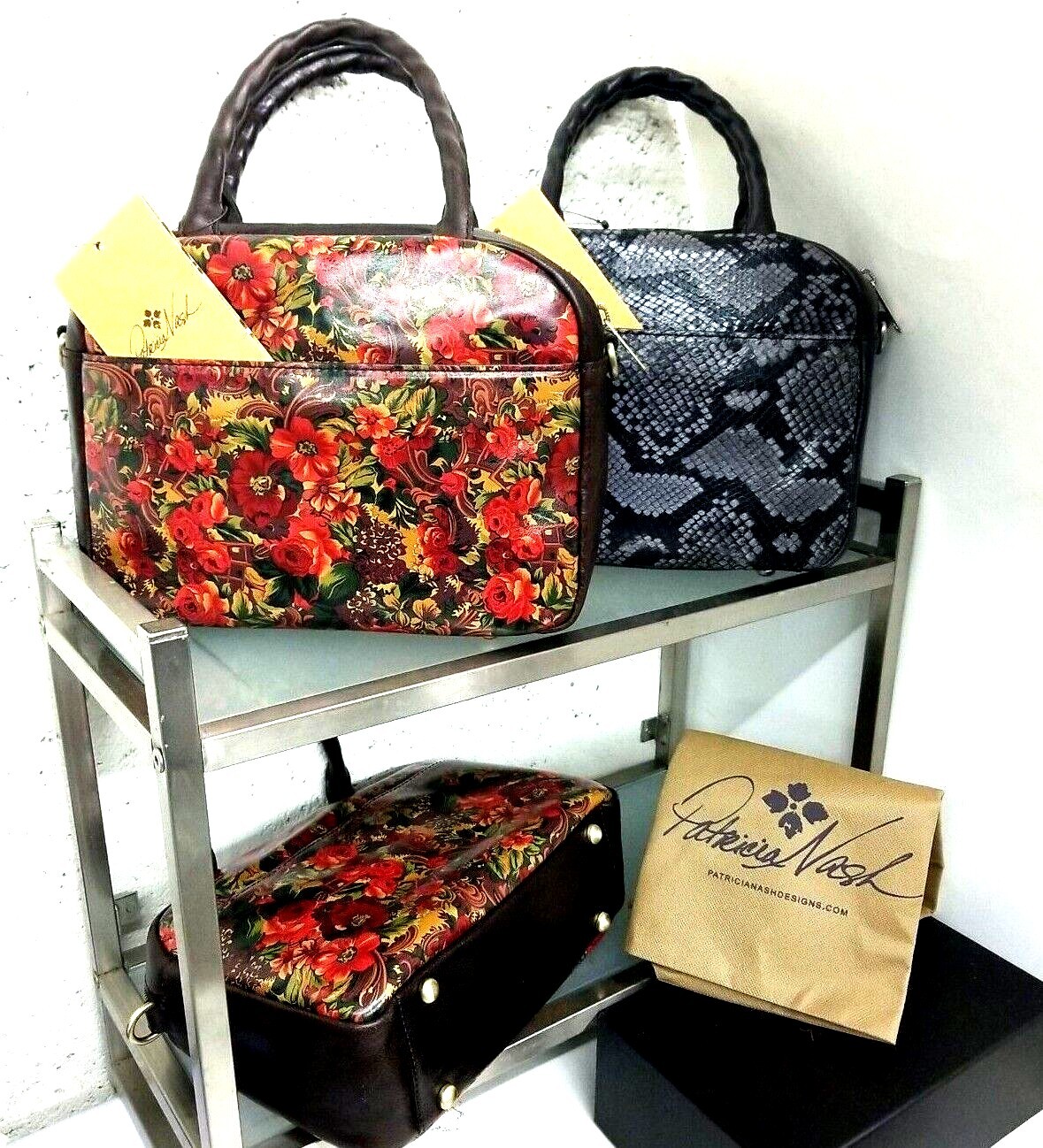Patricia Nash Miano Leather Satchel CHOOSE COLOR & PATTERN from DROP MENU new