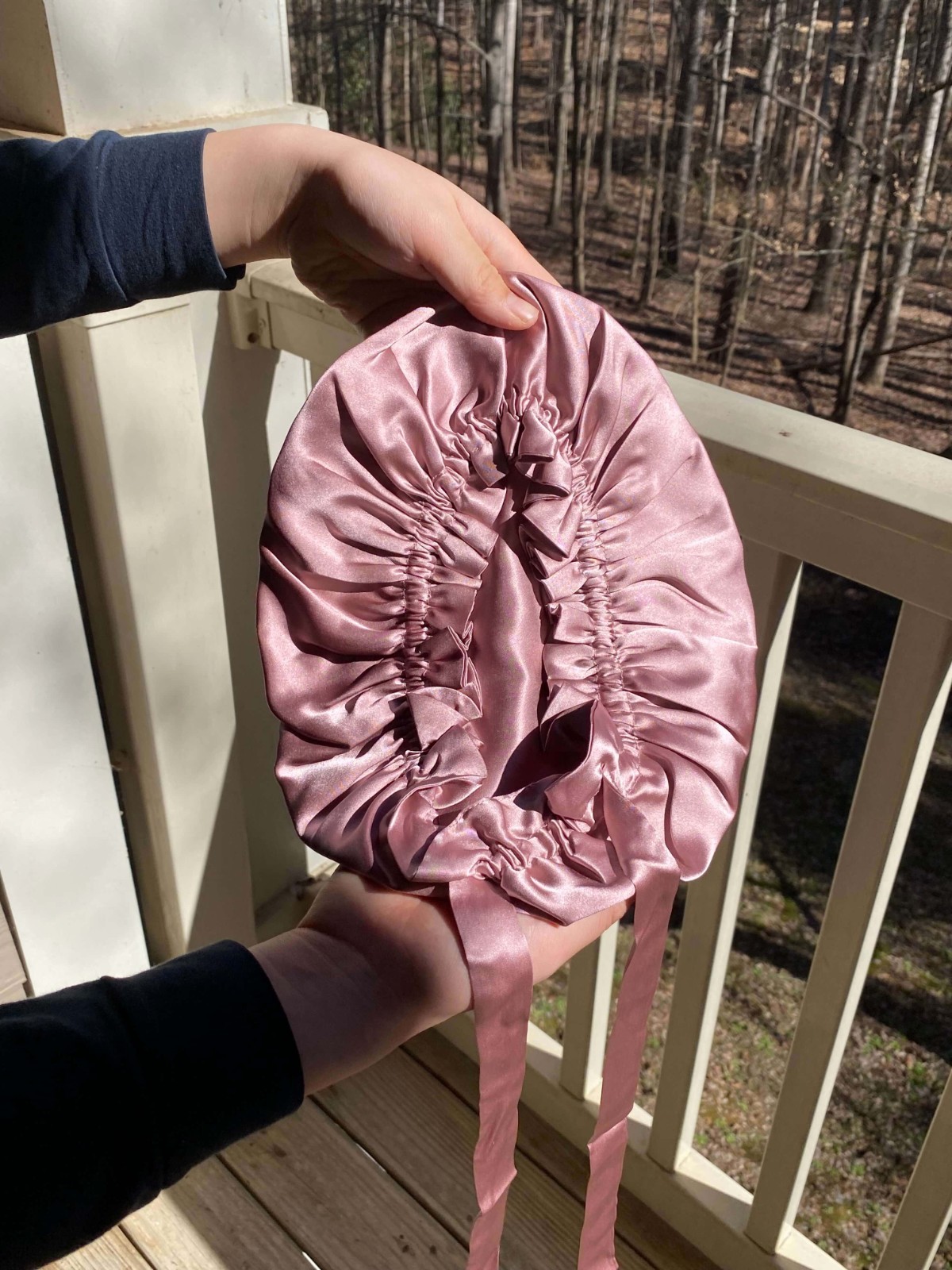 100% Mulberry Silk Double Layer Bonnet, Adjustable Non Slip Sleep Cap