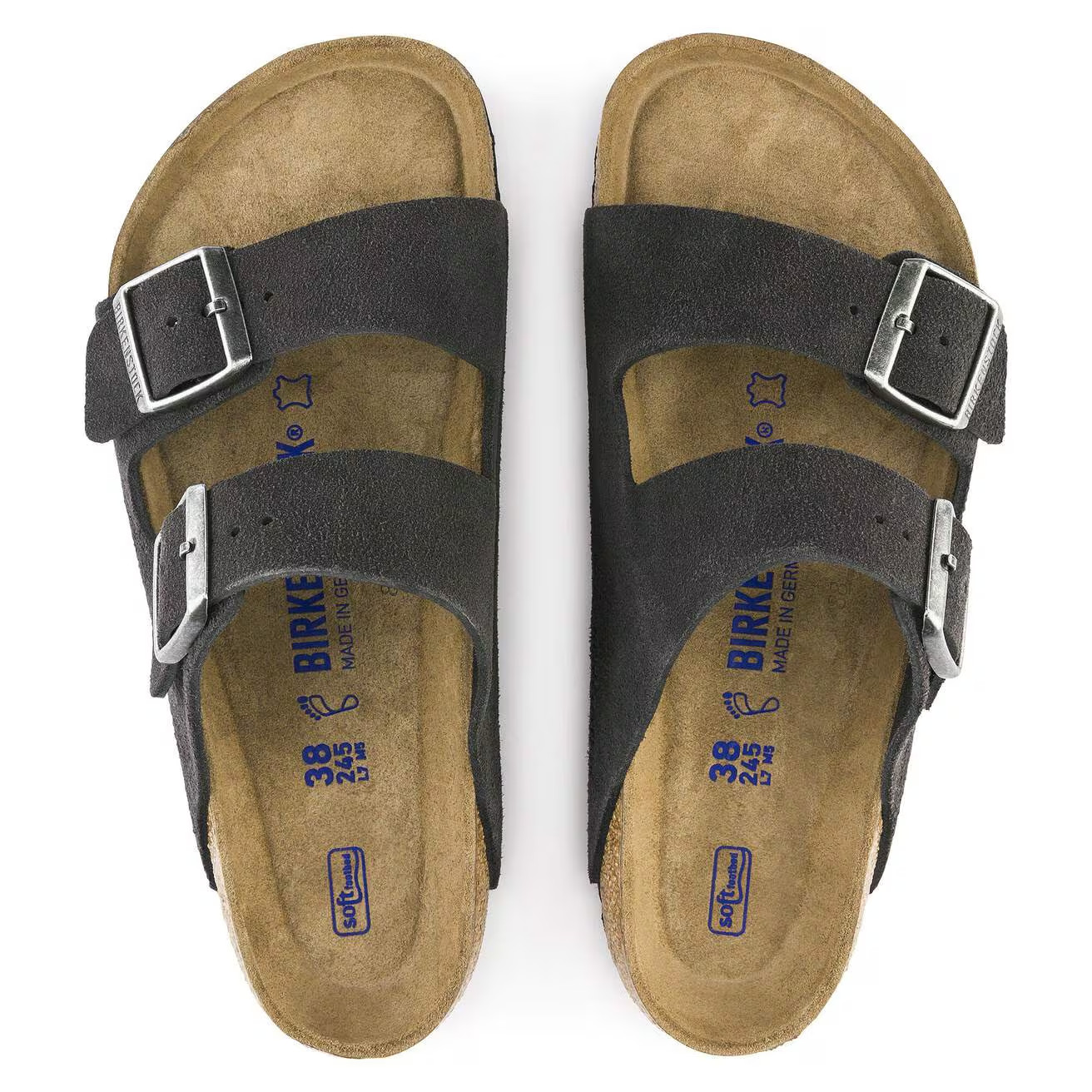 Birkenstock Arizona Soft Footbed Sandals Taupe Suede Leather Shoes EU37-45