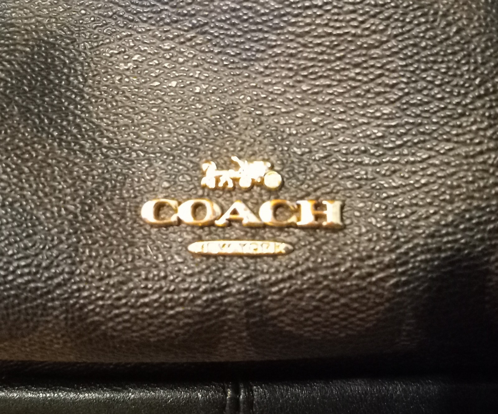 Coach Charlie Signature Canvas Backpack Brown Black Gold Zipper Closure Pockets