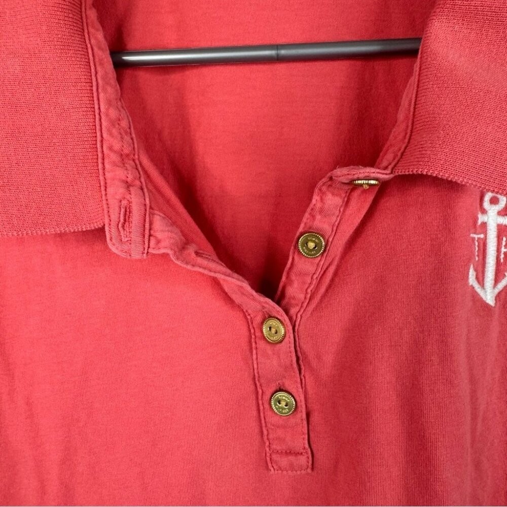 Tommy Hilfiger tank top collated anchor ⚓️ embroidery Red Sleeveless Polo Top