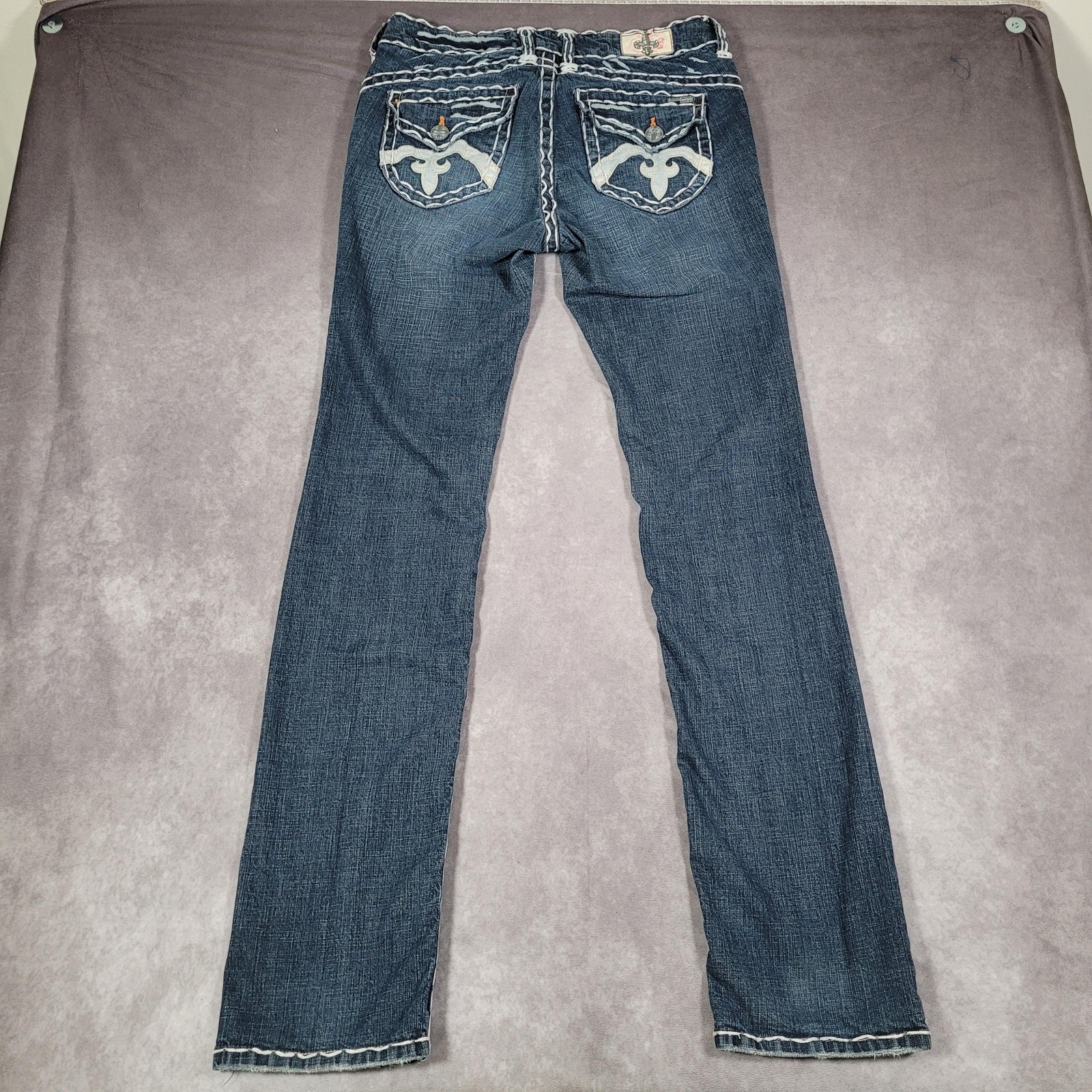 Laguna Beach Jean Co Jeans Womens 30 Blue Straight Big Stitching 30×34 USA Y2K