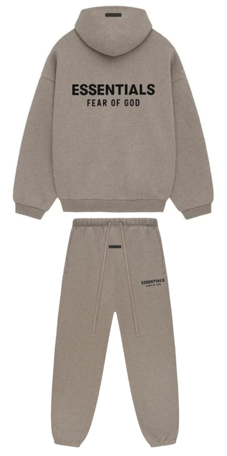 Fear of God Essentials Heather Grey Hoodie+Sweatpant 2025 New Authentic S-XXL