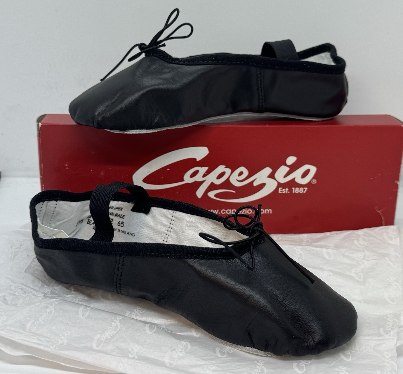 Capezio Adult Daisy 205 Black Unisex Ballet Shoes Leather Full Sole Elastic NIB