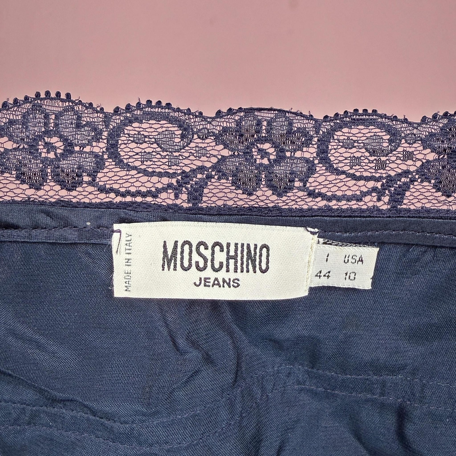 Vintage Blue Lace Top Moschino Cami Designer Lingerie Party Y2K 2000s Size M