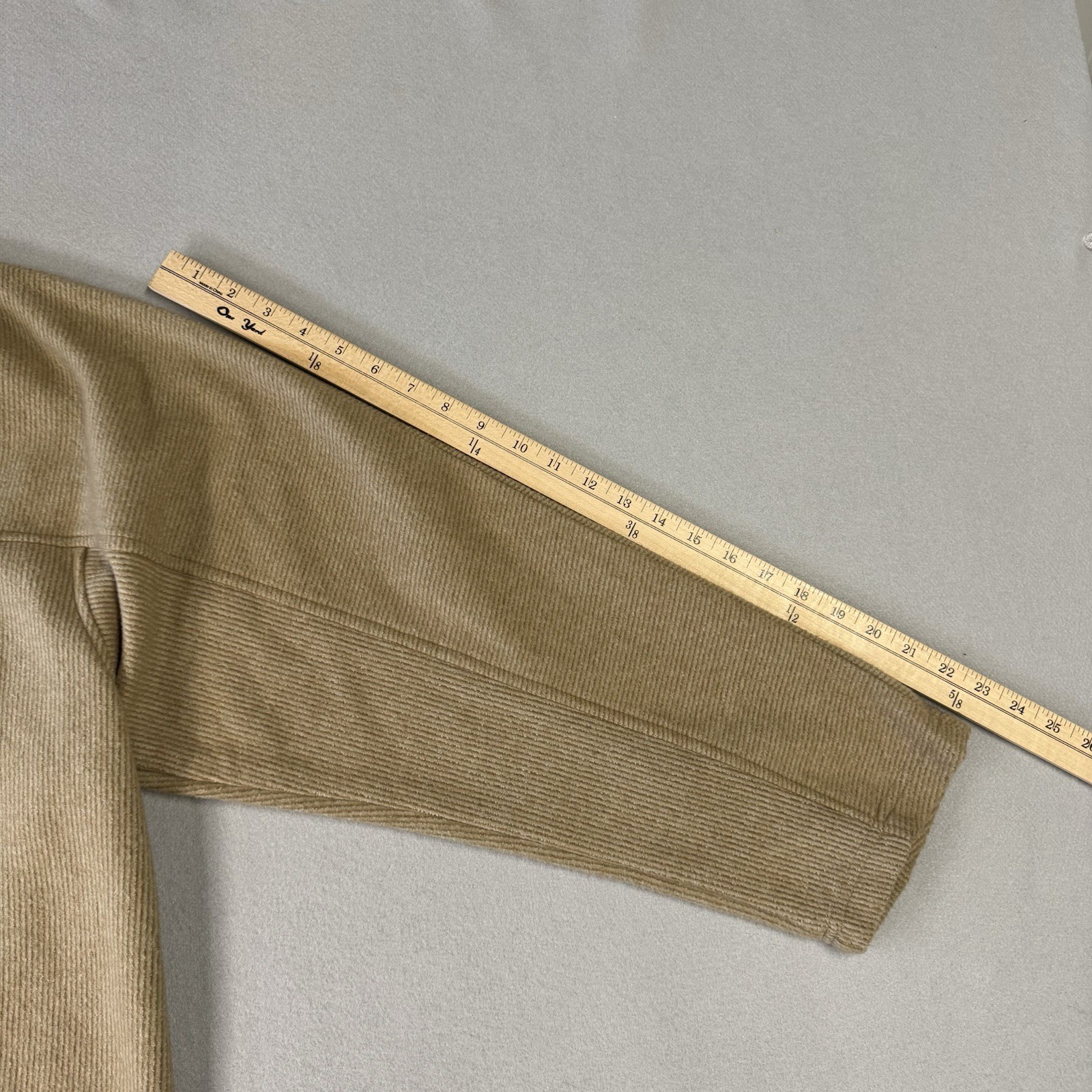 TRUE GRIT Mens XL 1/4 Zip Pullover Sweater Khaki Textured Casual Outdoor Soft