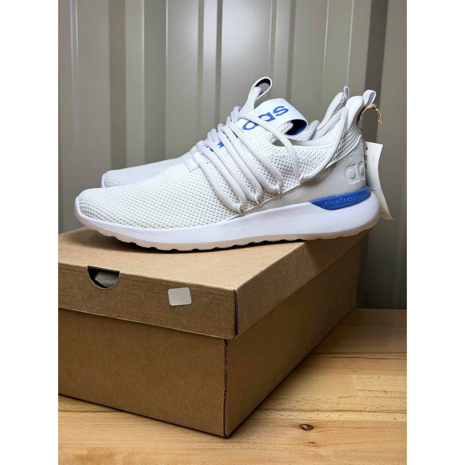 Adidas Lite Racer 3.0 FZ0957 Men’s White / Royal Blue Size 8 New!
