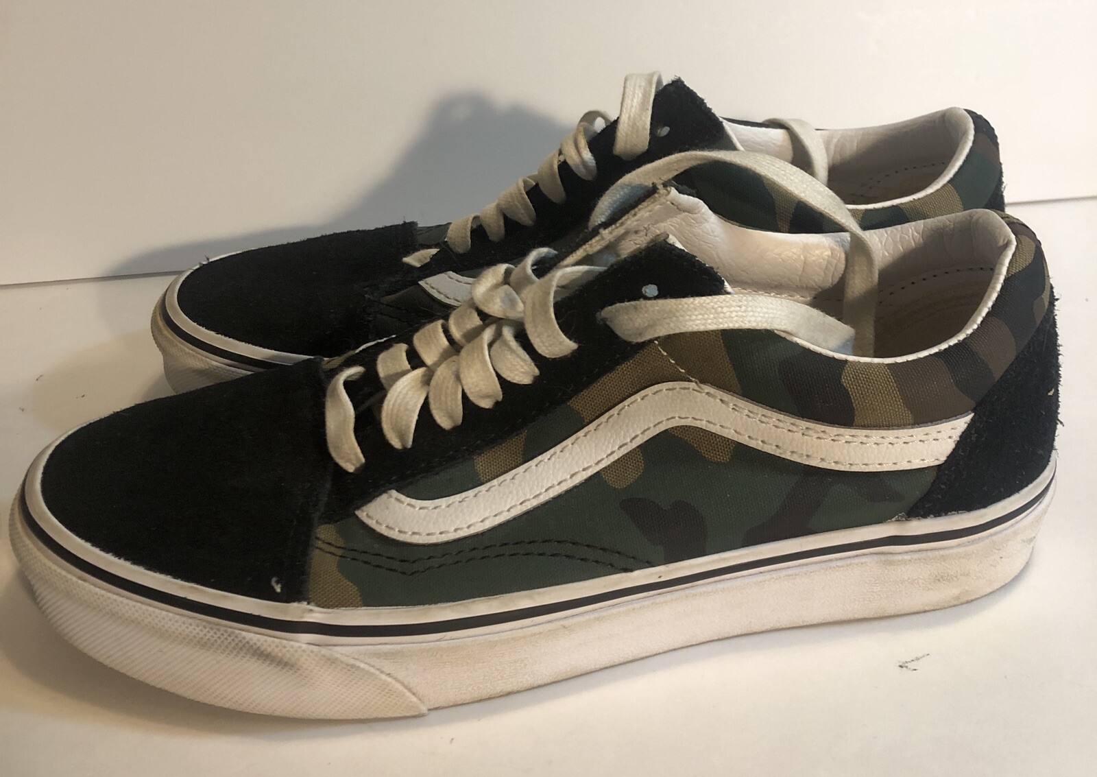 Vans Old Skool Woodland Camo Canvas Suede Shoes Men 6.5 Women 8 Low Top Lace Up