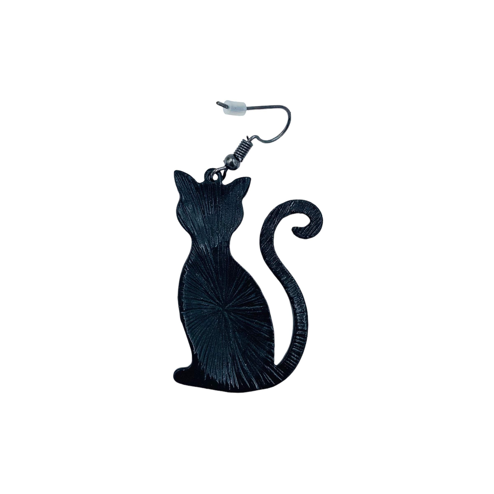 Black Cat Glitter Earrings – Halloween (1.25×2.25in)