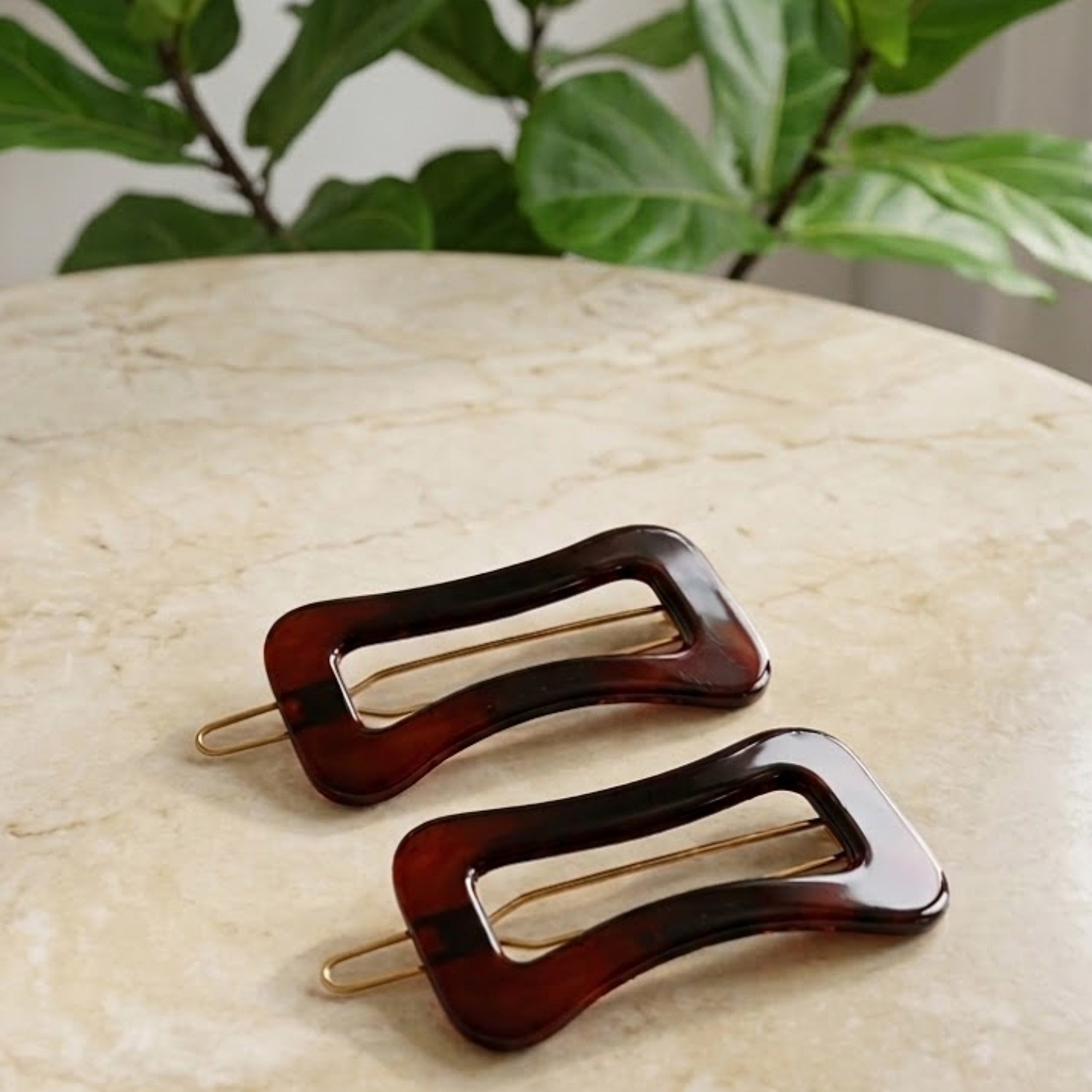 Parcelona Wavy 1.75″ Tortoise Shell Small Hair Clip Tige Boule Barrette Womens