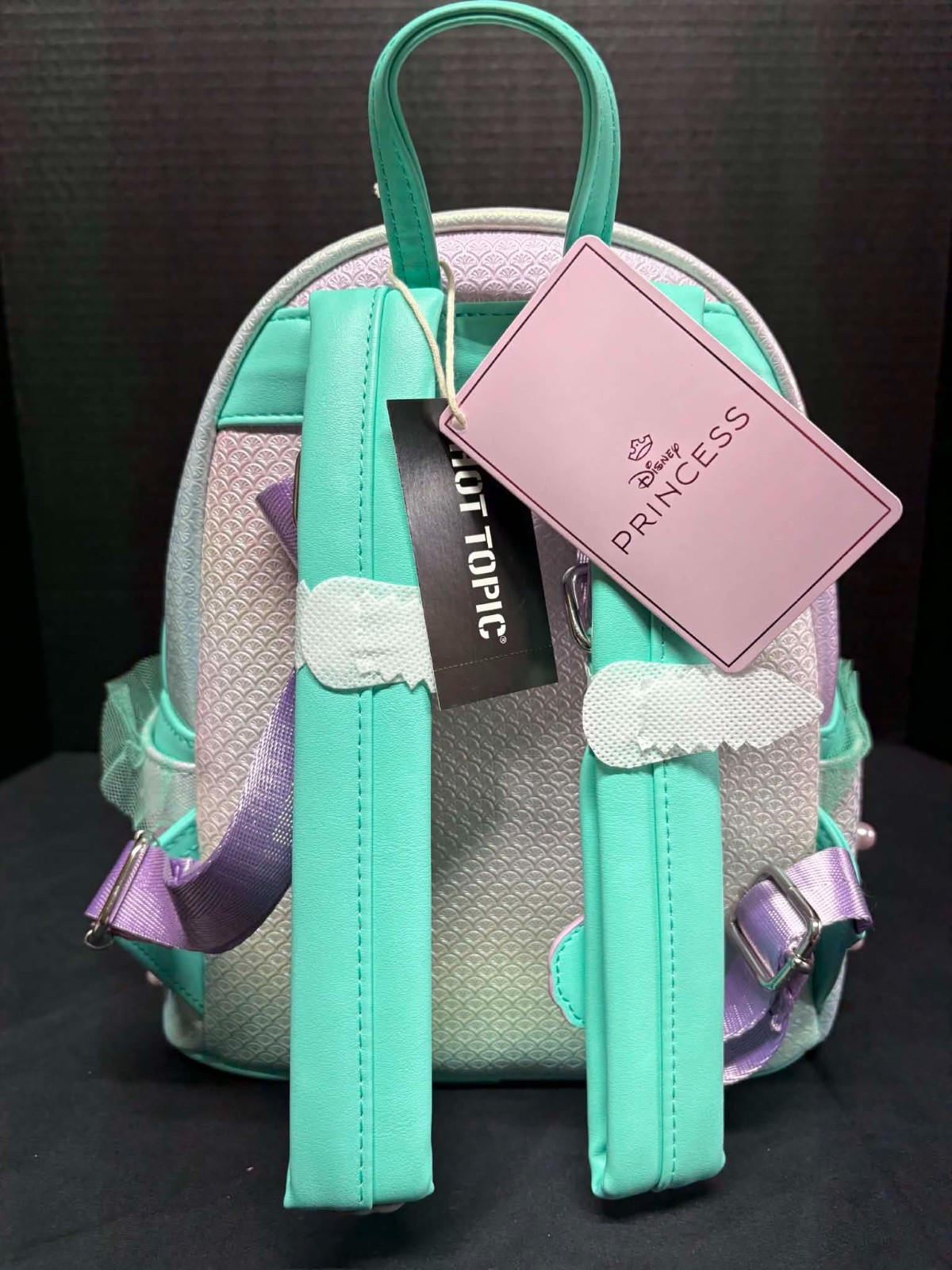 NWT Loungefly Disney Princess Ariel Little Mermaid Ombre Pearl Backpack & Wallet