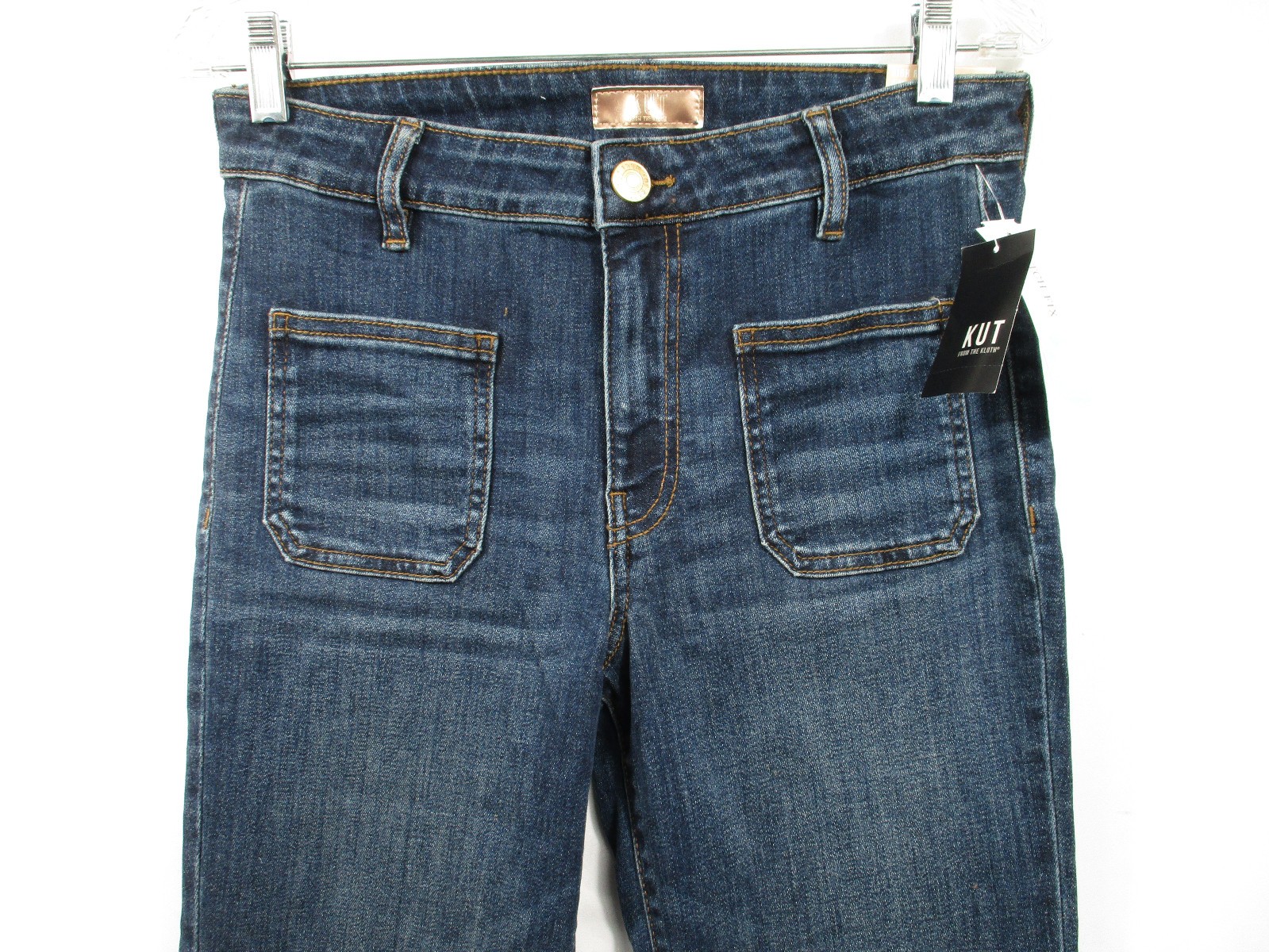 -NWT KUT From The Kloth Ana High Rise Flare 33.5″ Inseam Jeans Indigo Sz 4