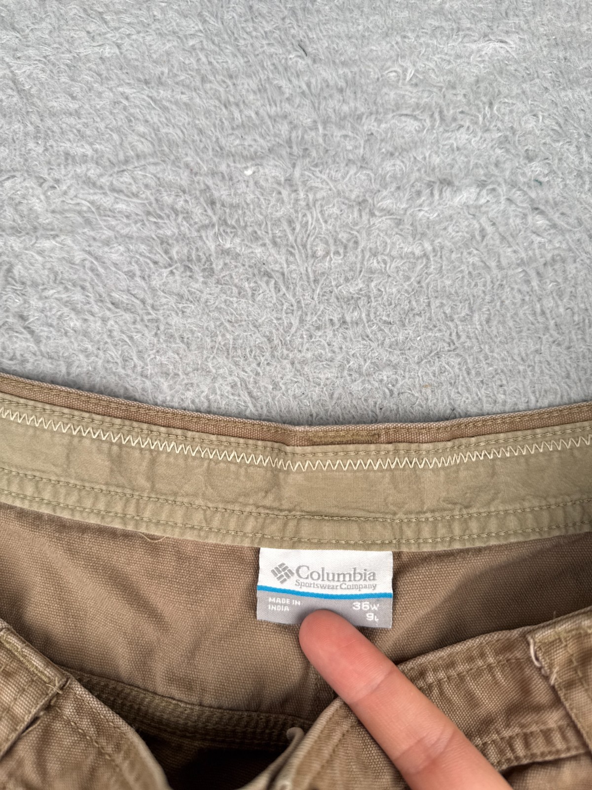 Columbia Shorts Men 36 Brown Cargo 100% Cotton Duck Fabric 9″ Hike Camp Fishing