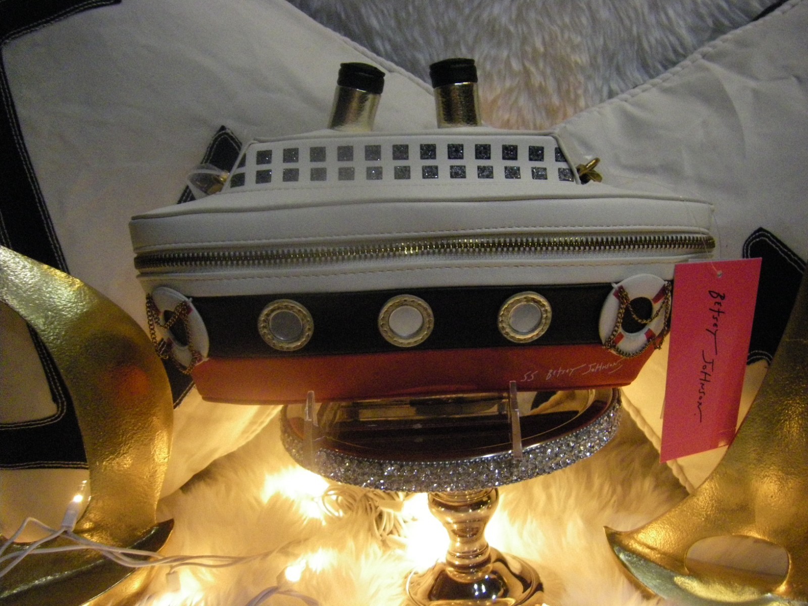 Betsey Johnson Kitsch Ship Tease Multi Color Cruise Ship Crossbody Bag NWT