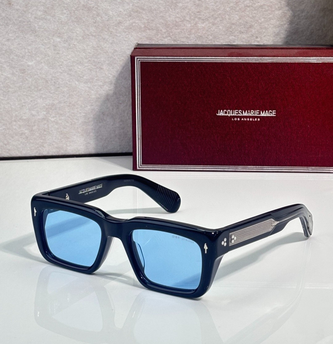 JACQUES MARIE MAG WALKER Black / Ice Blue Mirror 53□21-146 Sunglasses New