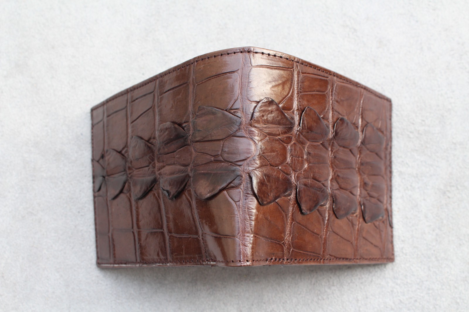 Brown Real Crocodile Alligator Hornback Skin Leather Men’s Bifold Wallet #L71