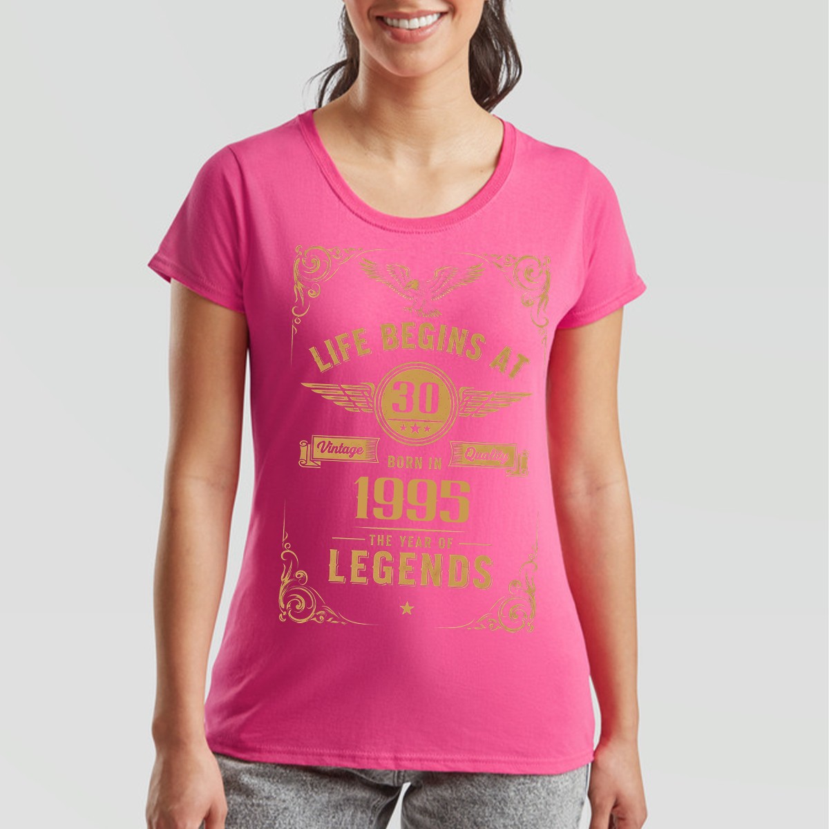 Life Begins At 30 Born In 1995 Womens T-Shirt 30th Birthday Legends Tee