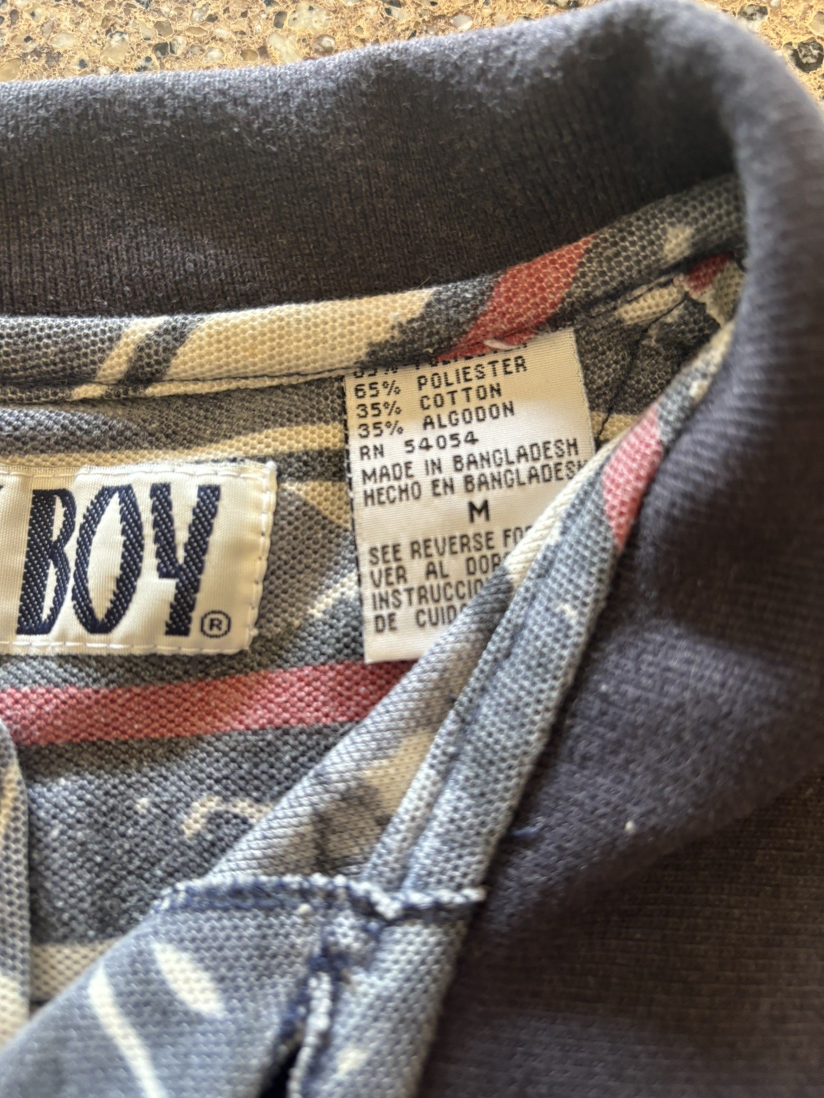 VINTAGE Bugle Boy Men Polo Shirt M multicolor Geometric Aztec Retro Cool