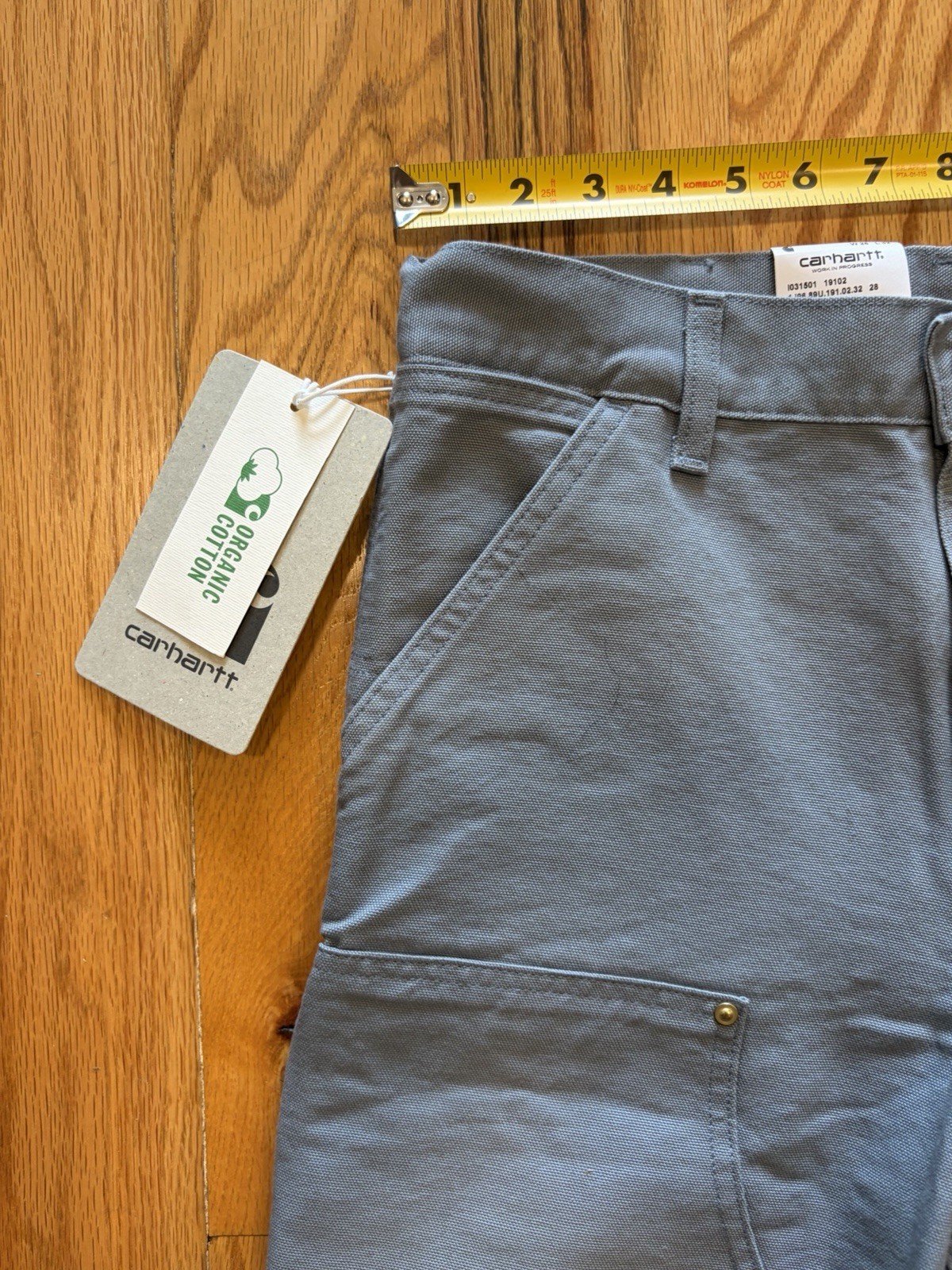 Carhartt WIP Double Knee Pant Dove Grey 28×32 Brand New Organic Cotton