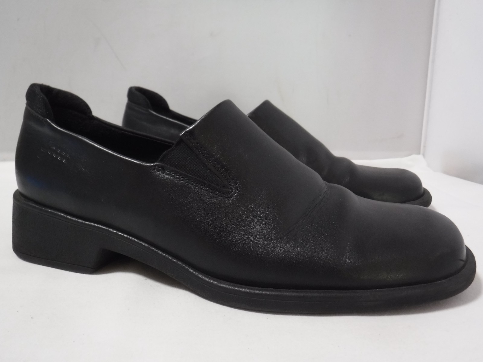VTG 90s Men’s ECCO TWIST Elastic Gore Slip on Block Heel Loafers Sz 7 Wmns 9.5