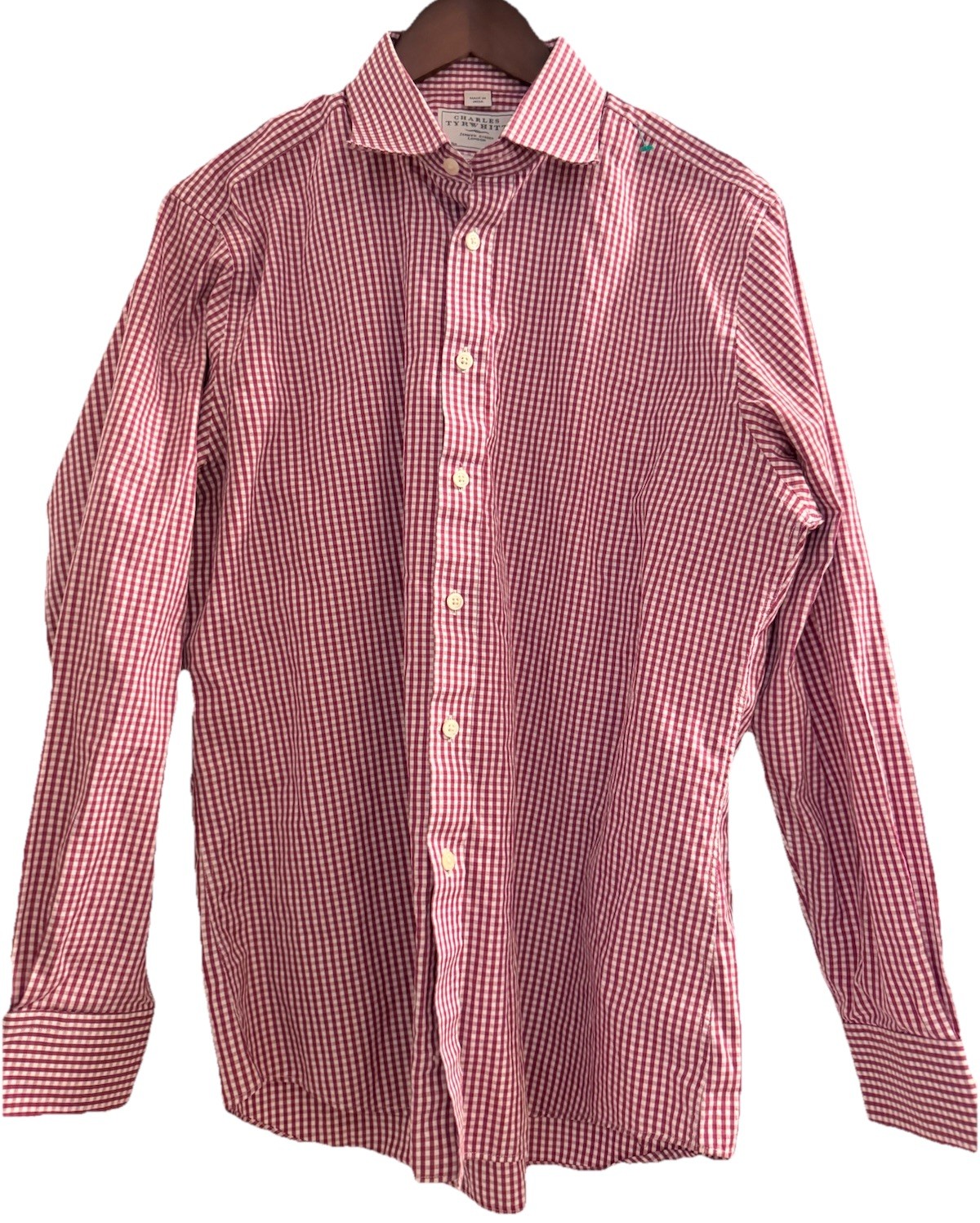 Charles Tyrwhitt Lavender Check Men’s Dress Shirt — 16 1/2 35 Inches SLIM FIT