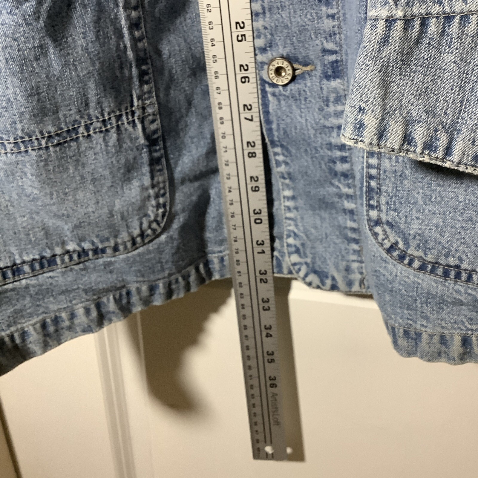 Vtg 80’s Guess USA Made Work Chore Coat 4 Blue Jeans Pocket Hip Hop Denim Xl