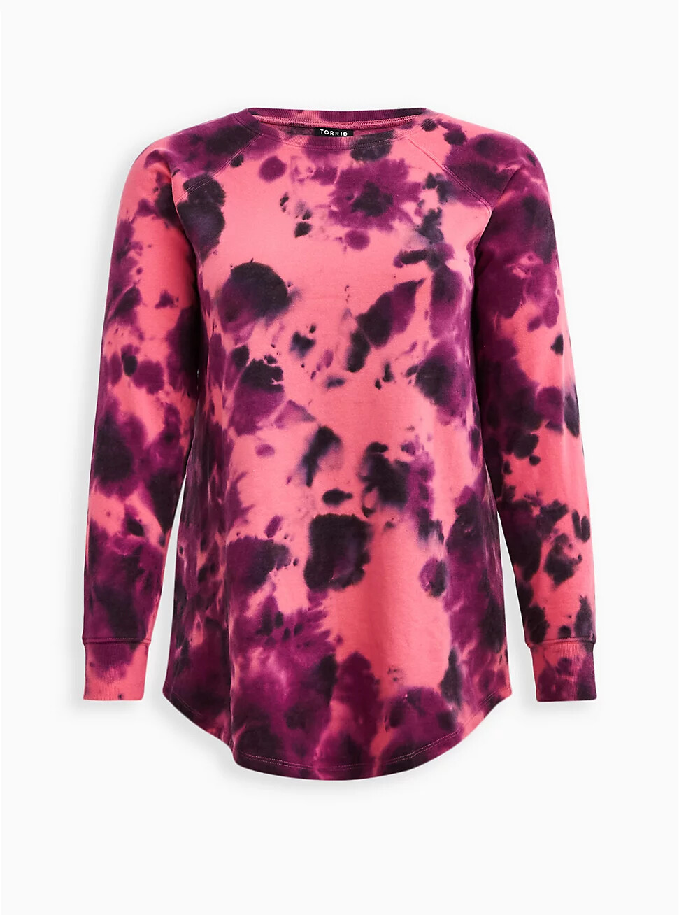 Torrid Cozy Fleece Tie Dye Pink Crew Neck Sweatshirt Sz 1 1X 14 16 #A51658