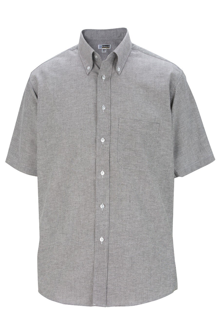 Edwards Men’s Black / Gray Oxford Button Short Sleeve Dress Shirt XLarge XL NEW