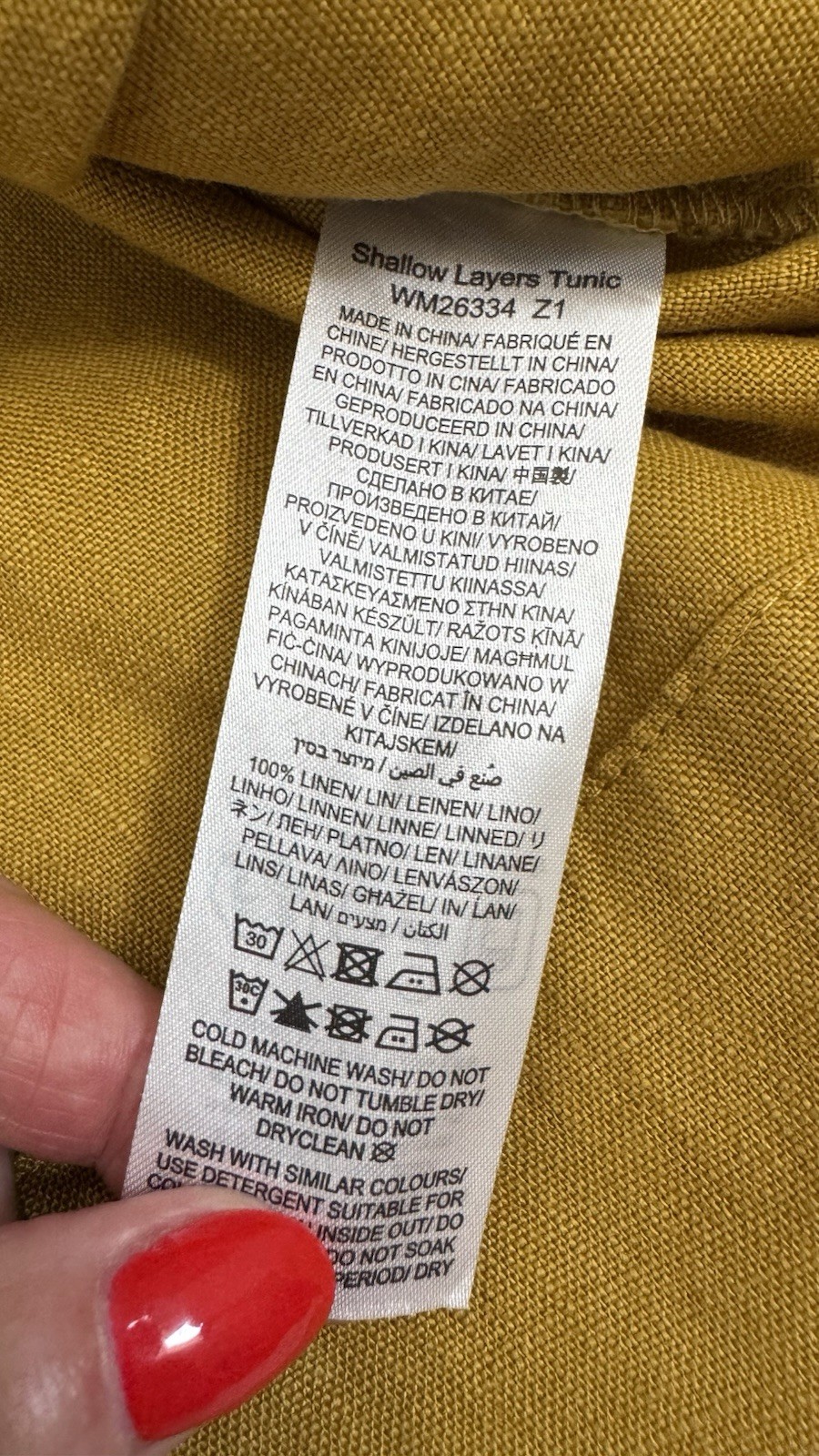 SEASALT ‘SHALLOW LAYERS TUNIC’ MUSTARD 100% QUALITY FEEL LINEN SIZE 12, POCKETS