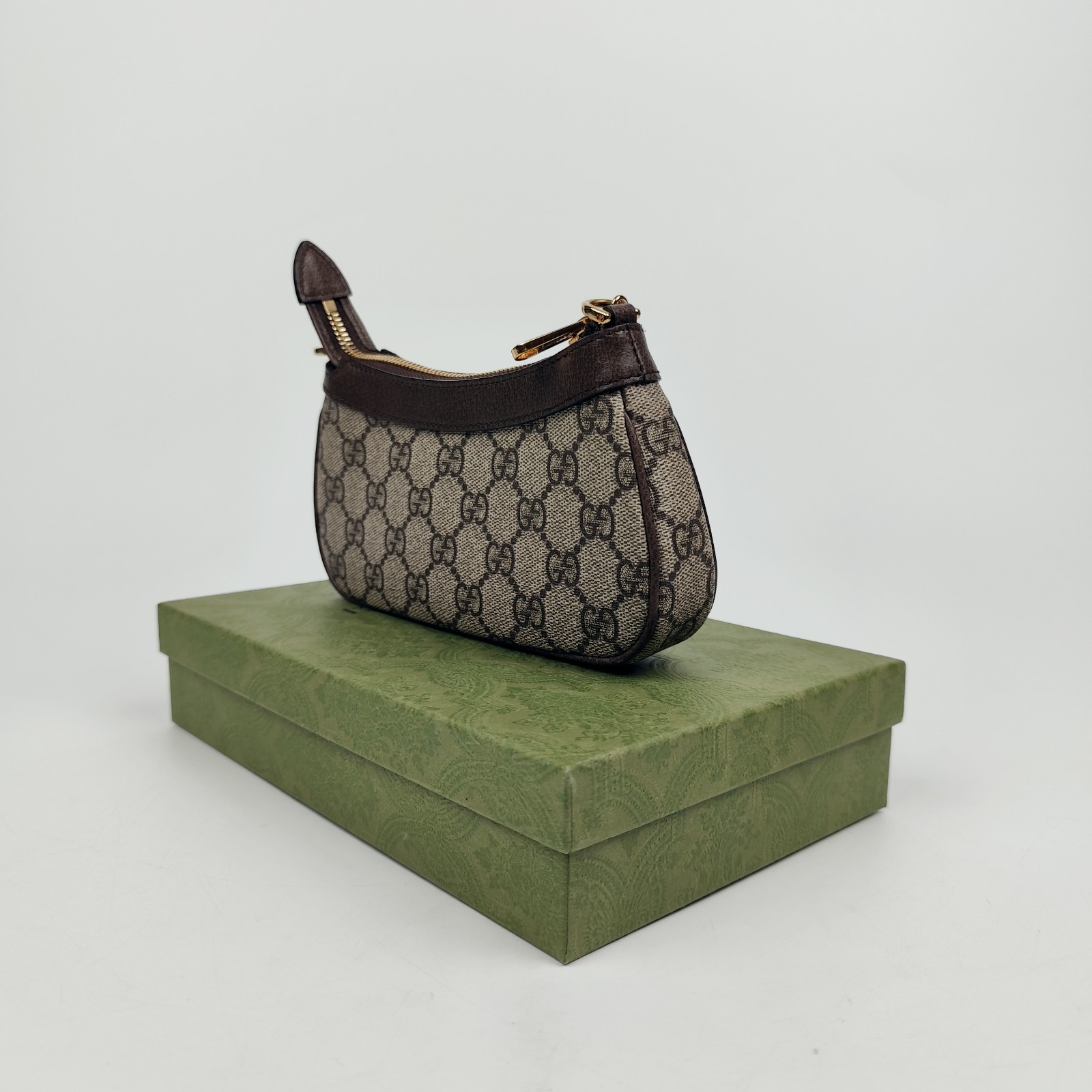 Gucci Ophidia Mini Women’s Leather Shoulder Bag Beige & Ebony GG Supreme Canvas
