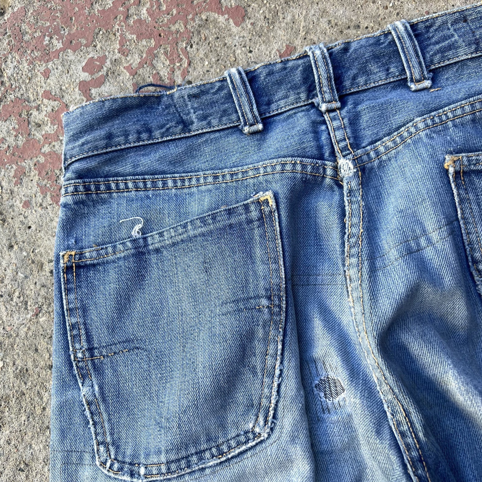 Vintage Big Smith Double Knee Repaired Jeans 29 x 28 50s 60s Buckaroo READ