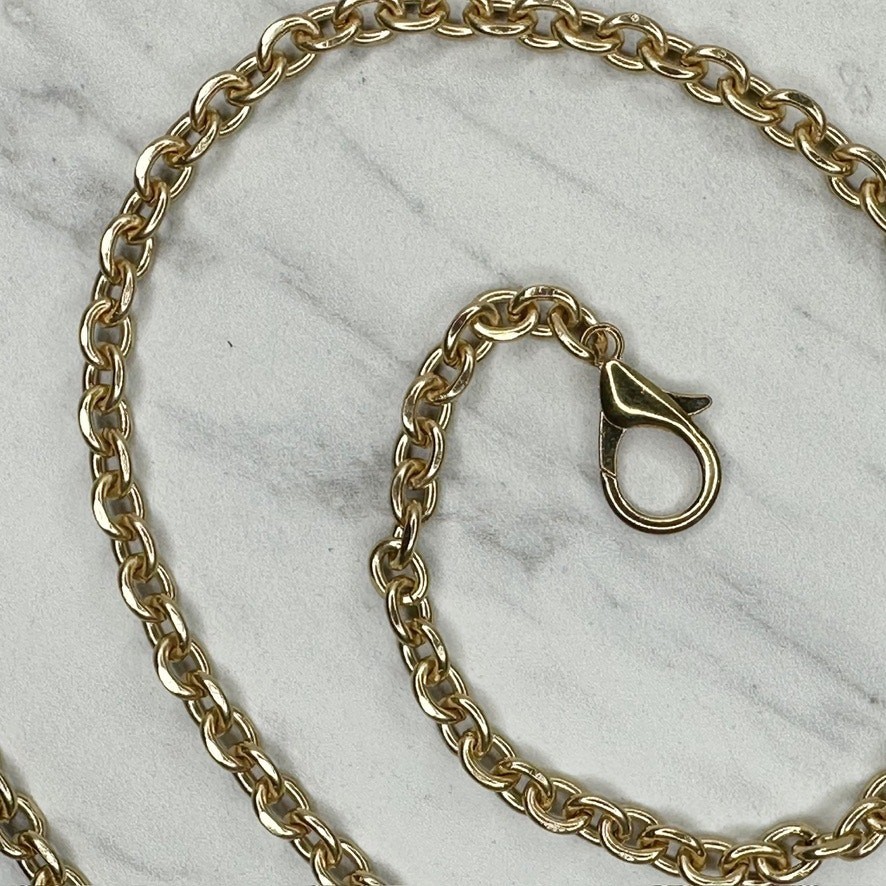 Gold Tone Chain Link Purse Strap Replacement Handbag Shoulder Crossbody 40″