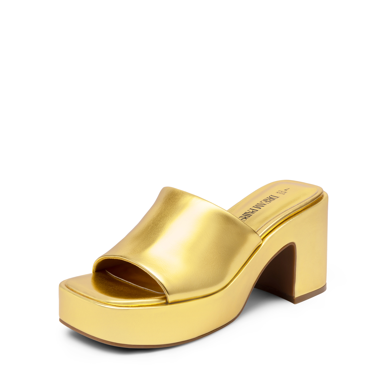 Women’s Stylish Y2K Open Square Toe Heel Sandals with Chunky Platform Slip-on US
