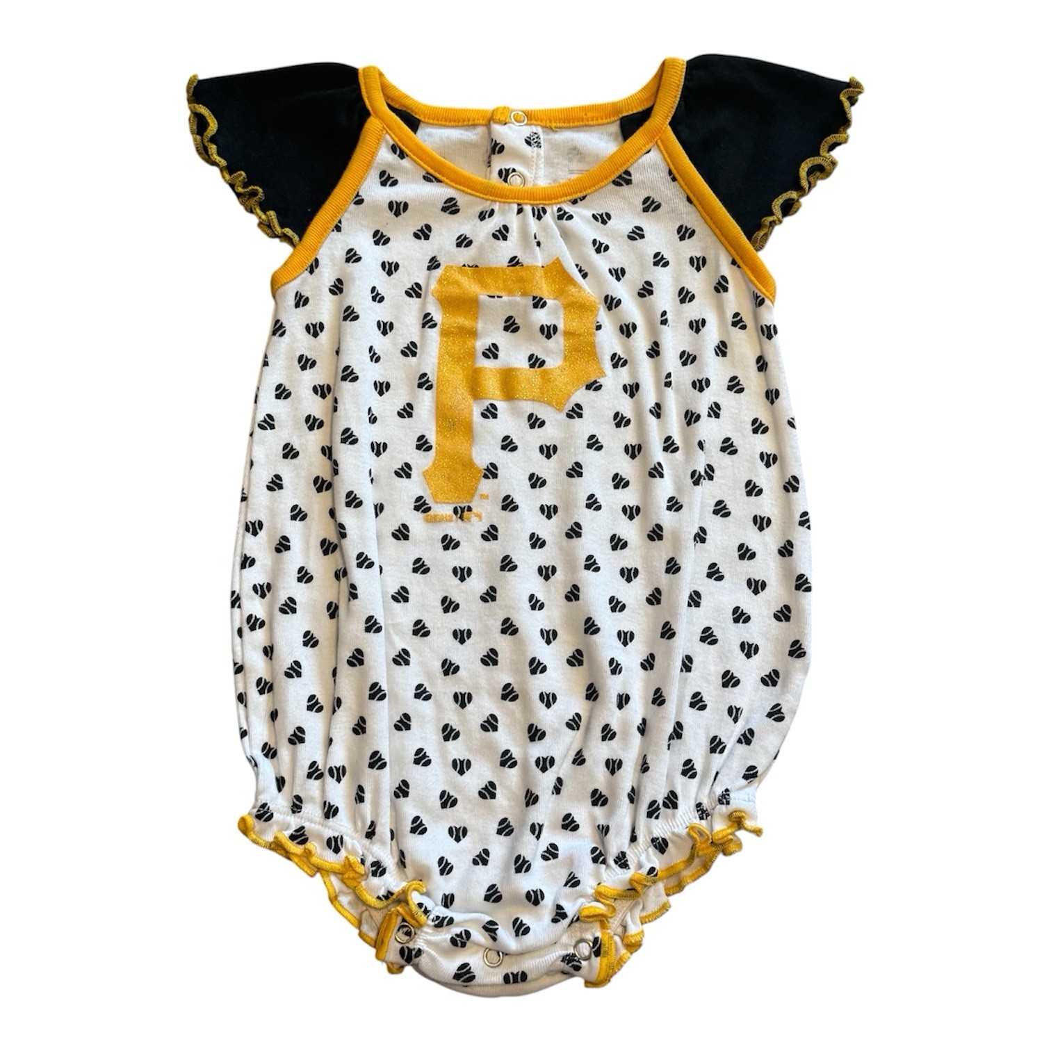 Pittsburgh Pirates Baby Bodysuit 6–9M MLB Ruffle Sleeve Baseball Outfit