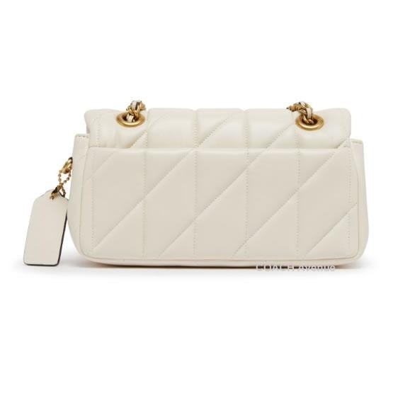 COACH Tabby 20 Quilted Shoulder Bag Nappa Leather White CP149 Gold outlet